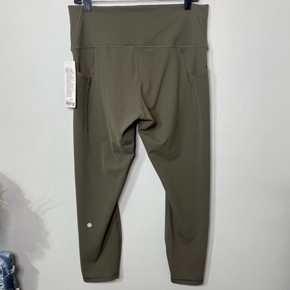 Lululemon Wunder Train High Rise Tights Pants Pockets Leggings Army Green 14 NWT - Picture 10 of 11